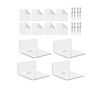 INACMWIH Lot de 4 petites étagères murales flottantes pour chambre à coucher, salon Transparent 10,2 x 9,9 x 4,8 cm