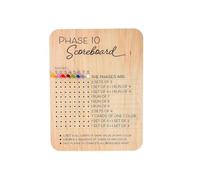 INACMWIH Phase Ten Feuilles de score Compétition Phase Dix Tableau de score en bois pour adultes