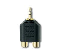 Adaptateur Y Inakustik 0081381 [1x Jack mâle 3.5 mm - 2X Cinch-RCA Femelle] Noir Contacts dorés