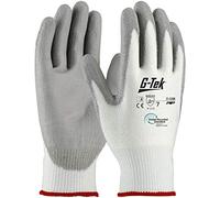 inapa G-Tek 31-330R Lot de 12 paires de gants de travail en nitrile résistants à l'abrasion, respirants, haute précision, recyclés, taille 7, S, blanc, 7 = S