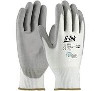 inapa G-Tek 31-330R Lot de 12 paires de gants de travail en nitrile résistants à l'abrasion, respirants, haute précision, recyclés, taille 9, L, blanc, 9 = L
