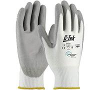 inapa G-Tek 31-330R Lot de 12 paires de gants de travail en nitrile résistants à l'abrasion, respirants, haute précision, recyclés, taille 8, M, blanc, 8 = M