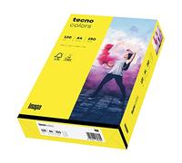 inapa Tecno Colors Lot de 250 feuilles de papier coloré Jaune Format A4 120 g/m²