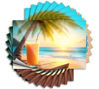 Inappropriate Stickers A Glass of Orange Juice On A Beach at Sunset Stickers 10pcs Cars Stickers Stickers Car(12 x 18 cm)