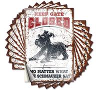 Inappropriate Stickers Keep Gate Closed No Matter What The Schnauzer Say Lot de 10 autocollants amusants pour voiture (12 x 18 cm)