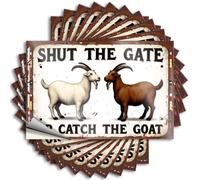 Inappropriate Stickers Shut The Gate Or Catch The Goat. Lot de 10 autocollants de bar pour maison, bar, décoration murale pour caverne d'homme (6 x 9 cm)