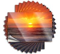 Inappropriate Stickers Sunset Over The Ocean Waves Lot de 10 autocollants pour décoration et accessoires de mécanicien (12 x 18 cm)