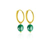 INARI SHINES Boucles d'oreilles pendantes en argent 925 plaqué or 18 carats avec véritable perle | Pierre semi-précieuse | Cadeau pour femmes et filles | avec poinçon 925 et certificat d'authenticité