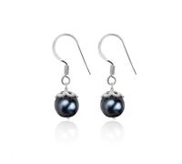 INARI SHINES Boucles d'oreilles pendantes en argent 925 plaqué or 18 carats avec véritable perle | Pierre semi-précieuse | Cadeau pour femmes et filles | avec poinçon 925 et certificat d'authenticité