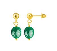 INARI SHINES Boucles d'oreilles pendantes en argent 925 plaqué or 18 carats avec véritable perle | Pierre semi-précieuse | Cadeau pour femmes et filles | avec poinçon 925 et certificat d'authenticité