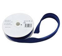 Inastri Ruban Biais Reliure Rouleau, Polyester Coton, Bleu Foncé, 20 m, 25/5/5/mm, Lot de 1