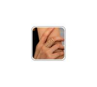 Inateannal Anneau De Feuille Ouvert Anneau De Feuille Ajustable Anneau De Feuille En Métal Anneau Ajustable Anneau De Feuille Creux En Or Anneaux De Jonction Bijoux Pour Femmes