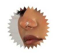 Inateannal Anneau Nez Boho Cristal Croix Argent Minuscule Anneau Nez Manchette Croix Forme U Clip On Nose Cz Faux Anneau Nez Croix Bendable Anneau Nez Clou Bijoux Femmes Et Filles