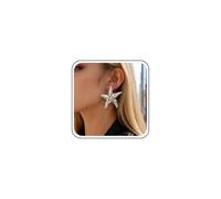Inateannal Boucles d’oreilles Boho grandes étoiles de mer Boucles d’oreilles pendantes étoile de mer dorées Boucles d’oreilles étoiles de mer en métal Boucles d’oreilles exagérées grandes étoiles
