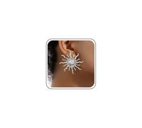 Inateannal Boucles d’oreilles solaires exagérées Grandes boucles d’oreilles Sunburst Boucles d’oreilles Silver Sunburst Stud Boucles d’oreilles Big Sun Ray Déclaration Boucles d’oreilles Sunshine