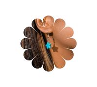 Inateannal Boucles d'oreilles pendantes étoile turquoise Boucles d'oreilles crochet turquoise argenté Boucles d'oreilles pendantes turquoise étoile bleue Boucles d'oreilles ethniques occidentales