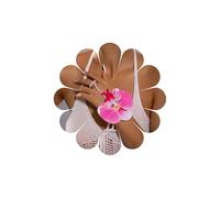Inateannal Bracelet Anneau De Fleur En Perle Bracelet En Chaîne Pour Les Mains Bracelets En Tissu Rose Orchidée Bracelets De Fleurs Poignet Esclave En Perle Bijoux En Chaîne Pour Le Mariage Pour Les