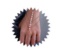 Inateannal Bracelet Boho Avec Anneaux En Perles, Harnais Chaîne À Pompons, Bracelets Esclaves Pour Femmes Et Filles
