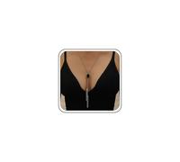 Inateannal Collier Bohémien Long Chaîne À Pompons Collier Argenté Pull Drop Y Collier Pendentif Pull Statement Colliers Onyx Ovale Noir Bijoux Pour Femmes