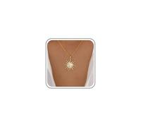 Inateannal Collier Pendentif Boho Soleil Collier Cristal Soleil Lune Colliers Chaine Cz Spike Soleil Colliers Ras De Cou Bijoux Pour Femmes