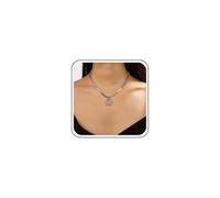 Inateannal Collier ras du cou bohème en argent avec pendentif soleil et perles de cristal, grand collier en forme de trombone, bijoux pour femme