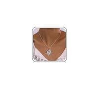 Inateannal Grand collier ras du cou avec pendentif en forme de pic de soleil, collier ras du cou vintage pour femme, Zinc