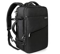 Inateck 40L Sac à Dos Voyage Cabine Avion Antivol Homme et Femme, Bagage à Main à 2 Poignées pour Ordinateur Portable 15,6-17 Pouces avec Housse de Pluie, Noir