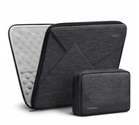 Inateck Antichoc Housse 13.3 Pouces avec Poche, Noir Gris | Compatible avec 14" MacBook Pro M3-M1 Pro/Max 2023-2021, 13" Air 2012-2017, Pro 2012-2015