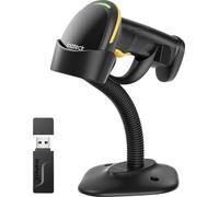 inateck Lecteur de code-barres Bluetooth® 1D, 2D LED Black scanner à main avec pied