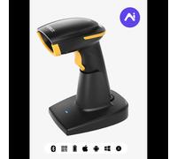 Inateck BCST-36 Lecteur Code Barre Portable 2D CMOS, Bluetooth/USB, Batterie 2000mAh, Lecture Aztec/DataMatrix/QR, ABS/PC/TPU, Noir/Jaune, 90.9x68.3x165.1mm