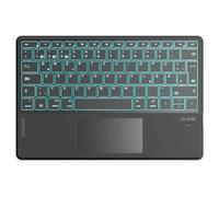 Inateck Bluethooth KB01104 Clavier ultra fin avec pavé tactile, avec 3 canaux Bluetooth pour Windows, iPad OS, Android, iOS, fonction IA, prise en charge de l'application auto-développée, QWERTZ