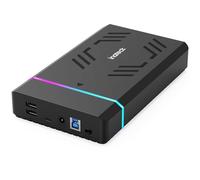 Inateck Boîtier Disque Dur RGB 3,5 Pouces, Boîtier Externe USB 3.0 pour SATA HDD et SSD 2,5''/3,5'', avec Ports d'Extension et Adaptateur d'alimentation 12V/2A, Prend en Charge jusqu'à 20 to, FE3003