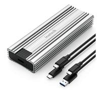 Inateck NVMe Boîtier de Disque Dur M.2 USB 3.2 avec Coussin de Refroidissement 10 Gbps, Prend en Charge M.2 SATA B+M Key et NVMe M Key/B+M Key SSD (2242, 2260, 2280) avec câble USB CC et USB AC sans