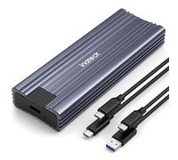 Inateck Boîtier SSD M.2 NVMe SATA en Aluminium, USB 3.2 Gen 2 10Gbps NVMe et 6Gbps NGFF SATA M-Key(B+M Key) 2242, 2260, 2280 avec câbles USB A-C et USB C-C, Soutenir UASP, Trim, sans Outil