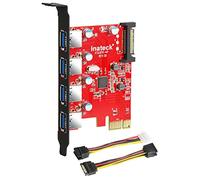 Inateck Carte Contrôleur PCI Express USB 3.0 4 Ports PCI-E vers USB 3.0 avec 4pin vers 2x15pin câble et 15pin vers 2X SATA 15pinY-Cable Compatible Windows XP/Vista/7/8/10