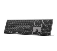 Inateck Clavier sans fil, fonction KA, clavier Bluetooth avec 3 canaux Bluetooth, disposition QWERTZ allemande, touches silencieuses, compatible avec iPadOS Android, Windows