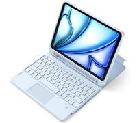 Inateck Coque Clavier Détachable avec Pavé Tactile Compatible iPad pour iPad 11e/10e Gén, pour 10e (10,9")/ 11e (2025 A16), Air 11" M3/M2, Air 6/5/4e, Pro 11 4e-1re, avec Porte-Crayon, KB002, Bleu