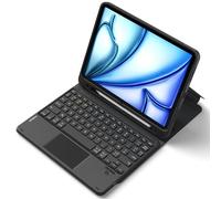Inateck Coque Clavier Détachable avec Pavé Tactile Compatible iPad pour iPad 11e/10e Gén, pour 10e (10,9")/ 11e (2025 A16), Air 11" M3/M2, Air 6/5/4e, Pro 11 4e-1re, avec Porte-Crayon, Noir,KB002