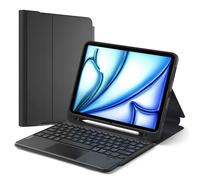 Inateck Coque Clavier Détachable avec Pavé Tactile Compatible iPad pour iPad 11e/10e Gén, pour 10e (10,9")/ 11e (2025 A16), Air 11" M3/M2, Air 6/5/4e, Pro 11 4e-1re, avec Porte-Crayon, Noir,KB002