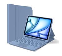 Inateck Coque Clavier iPad A16/10e Gén, Bluetooth 3 Canaux | Pour iPad Air 11" M4/M3/M2, Air 5/4, Pro 11", pavé tactile et porte-stylet, détachable, AZERTY, Classic, Bleu de mer