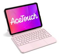 Inateck Coque Clavier pour iPad 11e/10e Gén, pour iPad 10e (10,9")/11e (2025 A16), Air 11" M3/M2, Air 6/5/4e, Pro 11 4e-1re, Clavier Ultraléger Détachable avec Pavé Tactile, Rose AceTouch