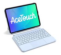 Inateck Coque Clavier pour iPad 11e/10e Gén, pour iPad 10e (10,9")/11e (2025 A16), Air 11" M3/M2, Air 6/5/4e, Pro 11 4e-1re, Clavier Ultraléger Détachable avec Pavé Tactile, Bleu AceTouch