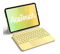 Inateck Coque Clavier pour iPad 11e/10e Gén, pour iPad 10e (10,9")/ 11e (2025 A16), Air 11" M3/M2, Air 6/5/4e, Pro 11 4e-1re, Clavier Ultraléger Détachable avec Pavé Tactile, Gris AceTouch Yellow