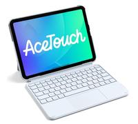 Inateck Ultraléger Clavier iPad Bluetooth pour A16 2025 iPad 11/10 eme Gen, iPad Air Pro 11 Pouces, avec Pavé Tactile, AZERTY