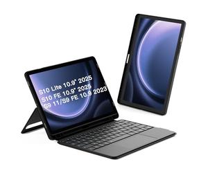 Inateck Coque Clavier Samsung Tab S10/S10 Lite/S9, Magnétique Détachable | Samsung Tab S10 FE/S9 FE 10.9"/S9 11", clavier Bluetooth, pavé tactile, portrait/paysage, porte-stylet int., Noir