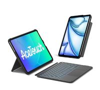 Inateck Étui avec clavier, clavier ultra léger pour iPad 11/10 Gen A16 2025 11", iPad Air 11" M3/M2, Air 5/4, Pro 11 4/3/2/1, amovible, éclairage 7 couleurs, Tarckpad, QWERTZ, AceTouch KB04122-RGB