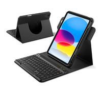 Inateck N0029 Étui avec clavier pour iPad 11 A16 2025 11", iPad 10 génération 2022 10,9", rotation à 360 °, support vertical/horizontal, avec porte-stylo, QWERTZ magnétique amovible
