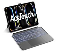 Inateck Étui de clavier compatible avec iPad Pro 13 2025/2024(M5/M4), ultra léger, grand trackpad, amovible, QWERTZ, avec porte-stylo, AceTouch