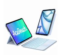 Inateck Étui avec clavier, clavier ultra léger pour iPad 11/10 Gen A16 2025 11", iPad Air 11" M3/M2, Air 5/4, Pro 11 4/3/2/1, amovible, éclairage 7 couleurs, Tarckpad, QWERTZ, AceTouch KB04122-RGB
