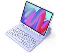 Inateck Étui clavier compatible avec iPad 10 Gen 2022, iPad Air 5/4 (2022/2020) 10,9", iPad Pro 11 4/3/2/1, QWERTZ, avec porte-stylo, amovible, KB04002 (violet)